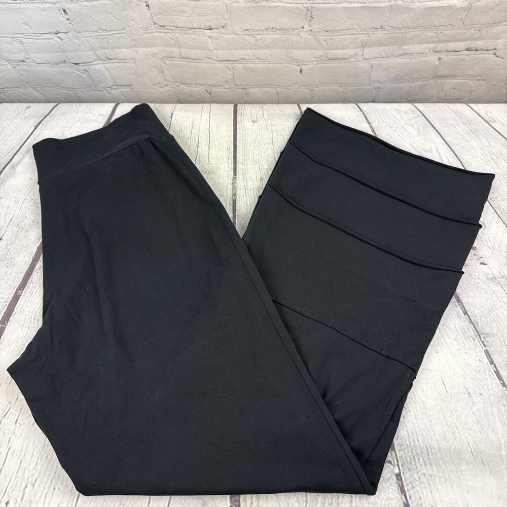 Matilda Jane XL Black Wide Leg Pants Artsy Boho Tiered Hem Relaxed Pull On